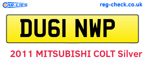 DU61NWP are the vehicle registration plates.