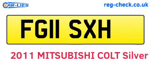 FG11SXH are the vehicle registration plates.