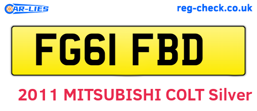FG61FBD are the vehicle registration plates.