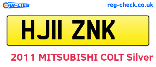 HJ11ZNK are the vehicle registration plates.