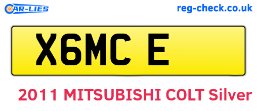 X6MCE are the vehicle registration plates.