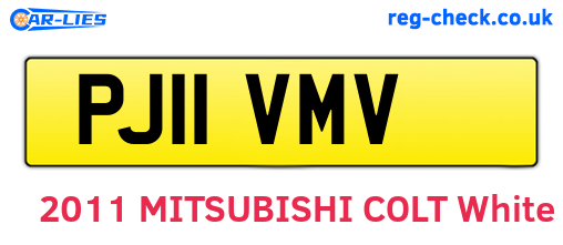 PJ11VMV are the vehicle registration plates.