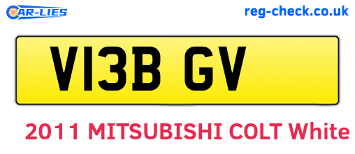 V13BGV are the vehicle registration plates.
