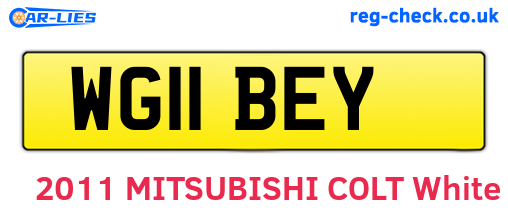 WG11BEY are the vehicle registration plates.