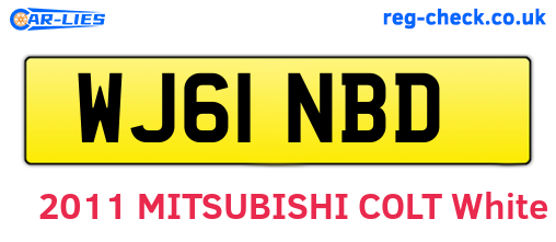 WJ61NBD are the vehicle registration plates.