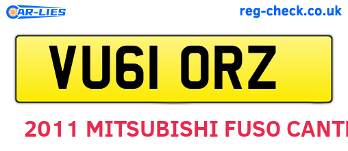 VU61ORZ are the vehicle registration plates.