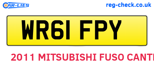 WR61FPY are the vehicle registration plates.
