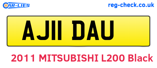 AJ11DAU are the vehicle registration plates.