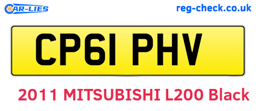 CP61PHV are the vehicle registration plates.