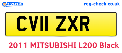 CV11ZXR are the vehicle registration plates.