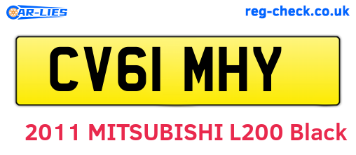 CV61MHY are the vehicle registration plates.