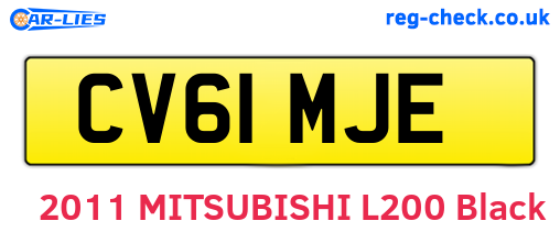 CV61MJE are the vehicle registration plates.