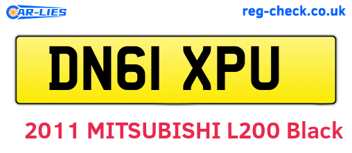 DN61XPU are the vehicle registration plates.