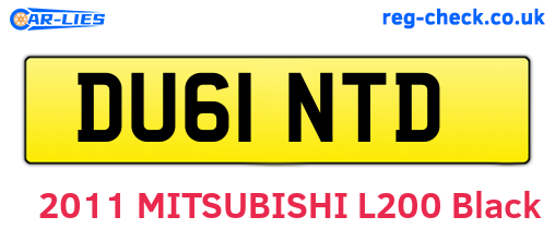 DU61NTD are the vehicle registration plates.