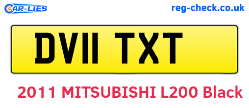 DV11TXT are the vehicle registration plates.