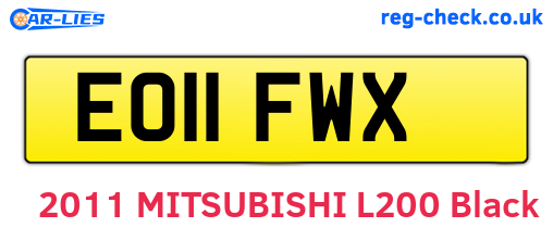 EO11FWX are the vehicle registration plates.