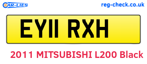 EY11RXH are the vehicle registration plates.