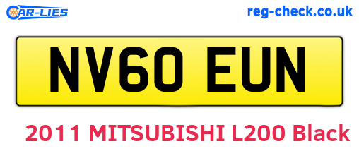 NV60EUN are the vehicle registration plates.