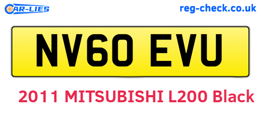 NV60EVU are the vehicle registration plates.