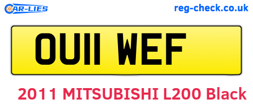 OU11WEF are the vehicle registration plates.