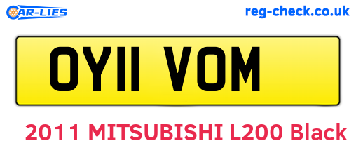 OY11VOM are the vehicle registration plates.