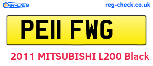 PE11FWG are the vehicle registration plates.