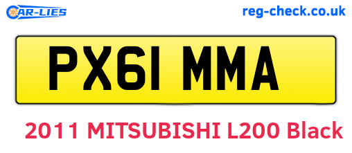 PX61MMA are the vehicle registration plates.