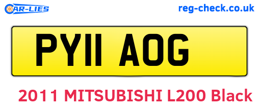 PY11AOG are the vehicle registration plates.
