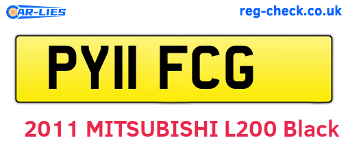 PY11FCG are the vehicle registration plates.