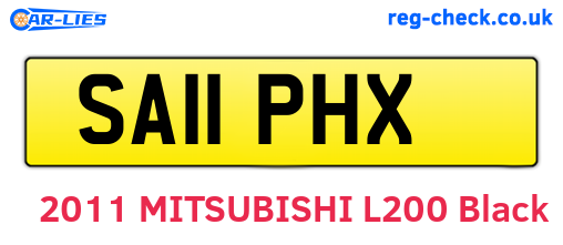 SA11PHX are the vehicle registration plates.