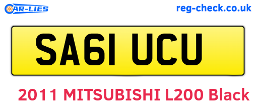 SA61UCU are the vehicle registration plates.