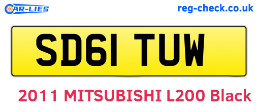 SD61TUW are the vehicle registration plates.