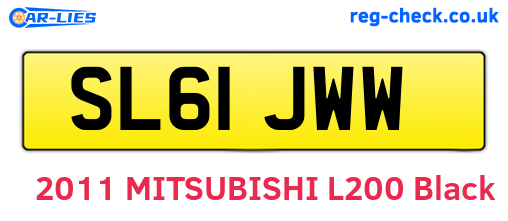 SL61JWW are the vehicle registration plates.