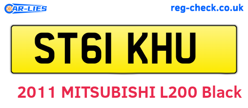 ST61KHU are the vehicle registration plates.