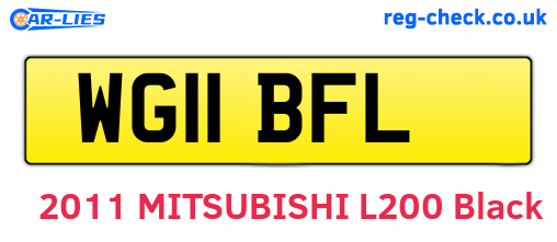 WG11BFL are the vehicle registration plates.