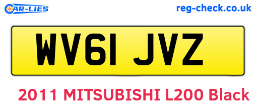 WV61JVZ are the vehicle registration plates.