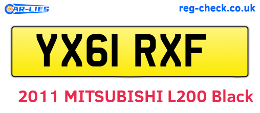 YX61RXF are the vehicle registration plates.