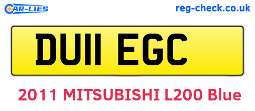 DU11EGC are the vehicle registration plates.