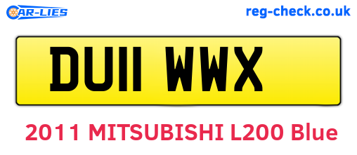 DU11WWX are the vehicle registration plates.