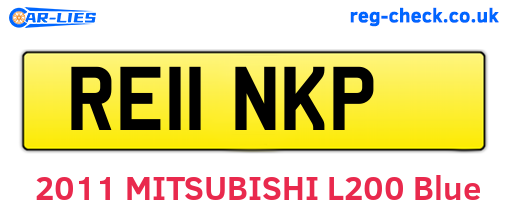 RE11NKP are the vehicle registration plates.