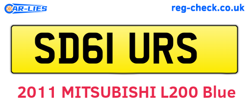 SD61URS are the vehicle registration plates.