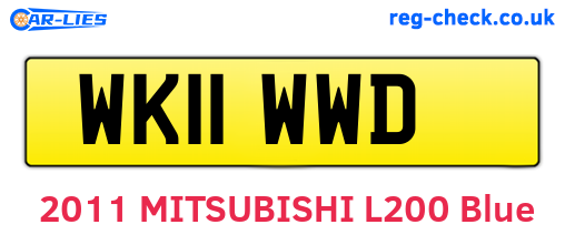 WK11WWD are the vehicle registration plates.