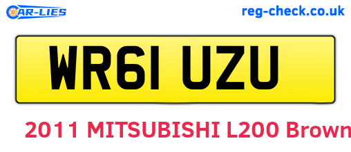 WR61UZU are the vehicle registration plates.