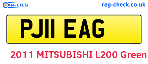 PJ11EAG are the vehicle registration plates.