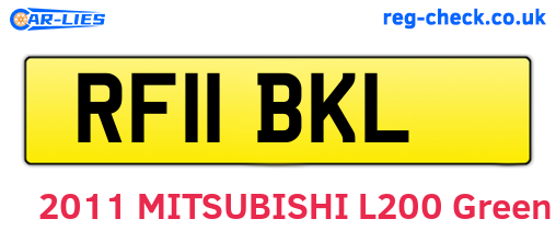 RF11BKL are the vehicle registration plates.