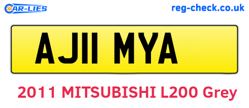 AJ11MYA are the vehicle registration plates.