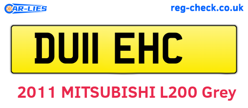 DU11EHC are the vehicle registration plates.
