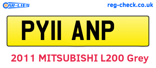 PY11ANP are the vehicle registration plates.