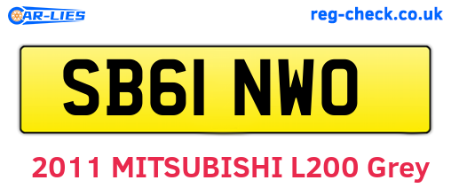 SB61NWO are the vehicle registration plates.