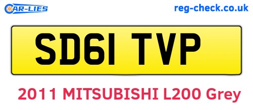 SD61TVP are the vehicle registration plates.